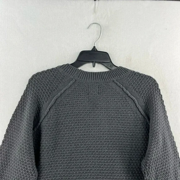Gap Sweater Women's Sz Small Gray Crew Neck Knit Ribbed Trim Textured Pullover - Picture 11 of 13